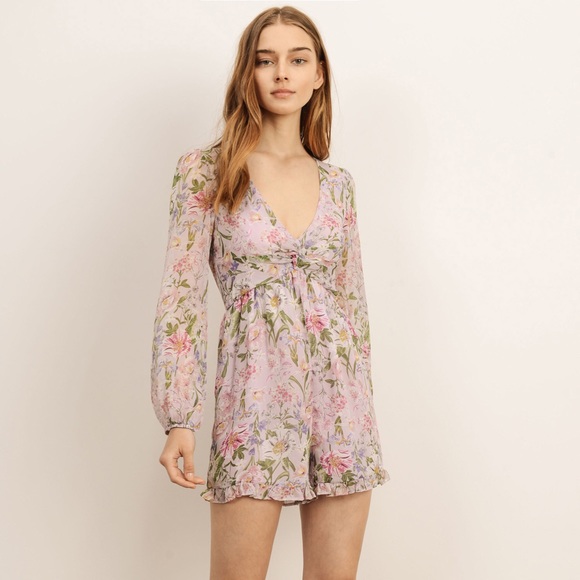 Storia Lavender Floral Romper - Picture 2 of 6